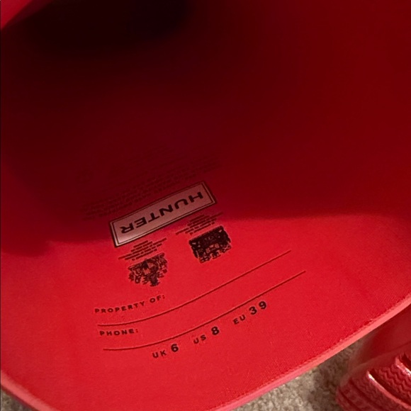 Hunter Women’s Pink Glossy Boots Size 8 - Picture 6 of 6